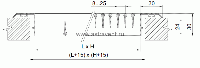 Вентиляционные решетки для подоконников - схема